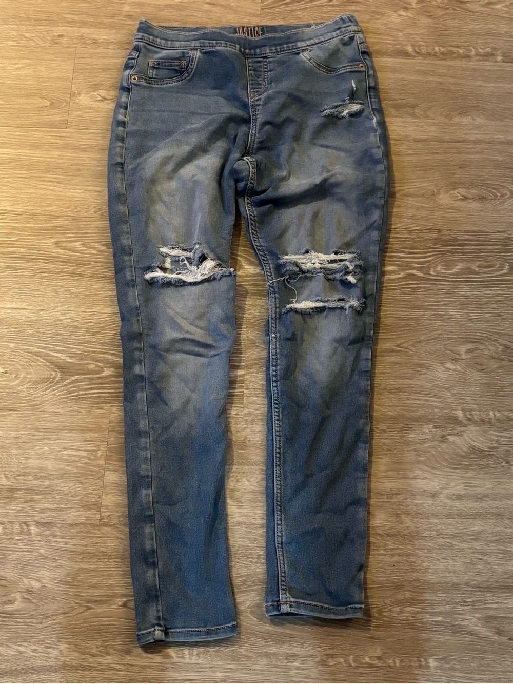 Girls Justice  Distressed Pull On Jeggings Sz 18